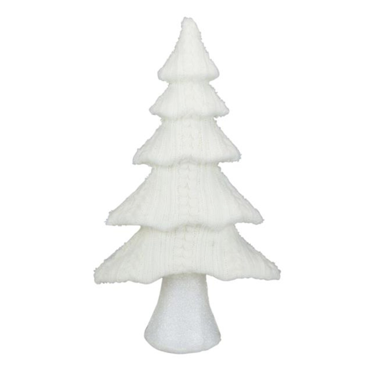 Northlight 34881555 16.75 in. Cream Cable Knit Christmas Tree Tabletop Decoration